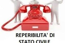 AVVISO REPERIBILITA' - SERVIZIO DEMOGRAFICO